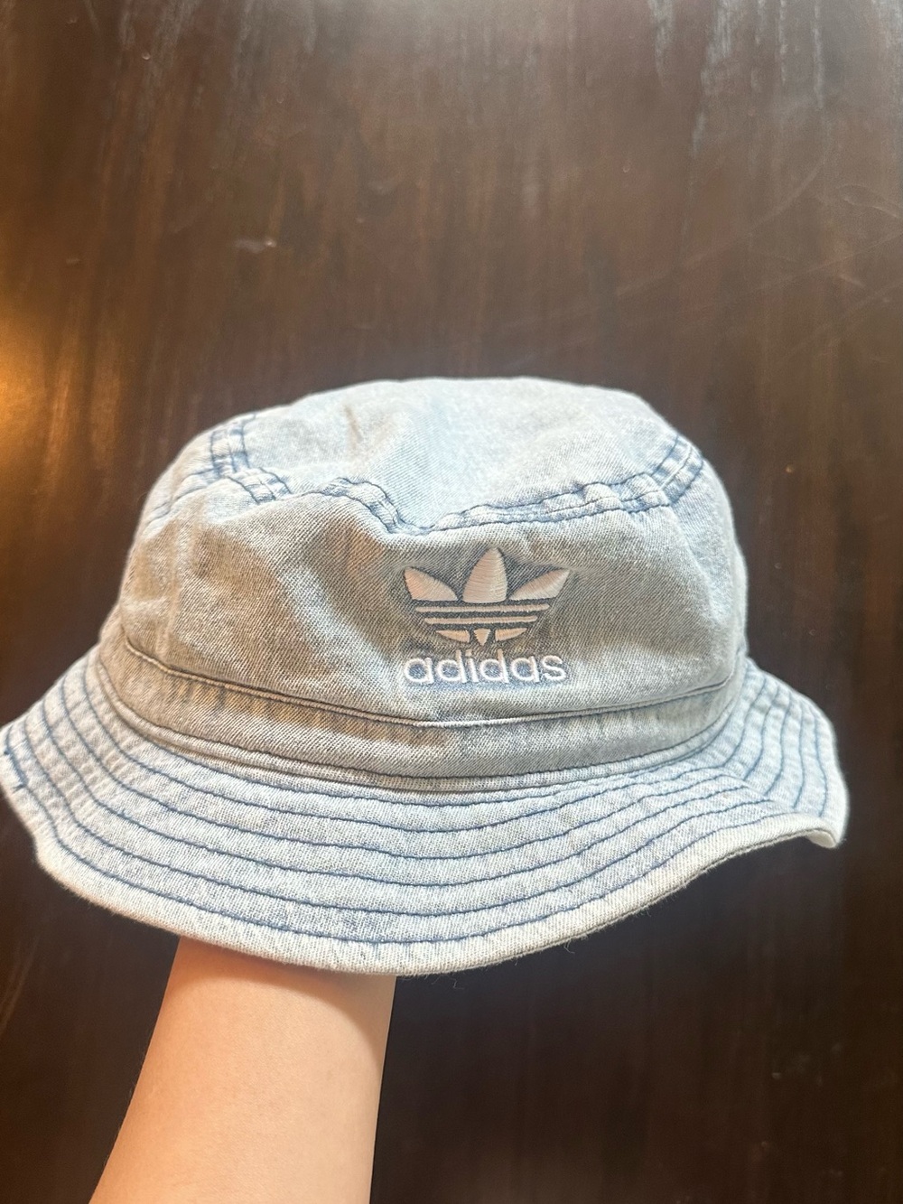 Adidas Light Blue Denim Bucket Hat